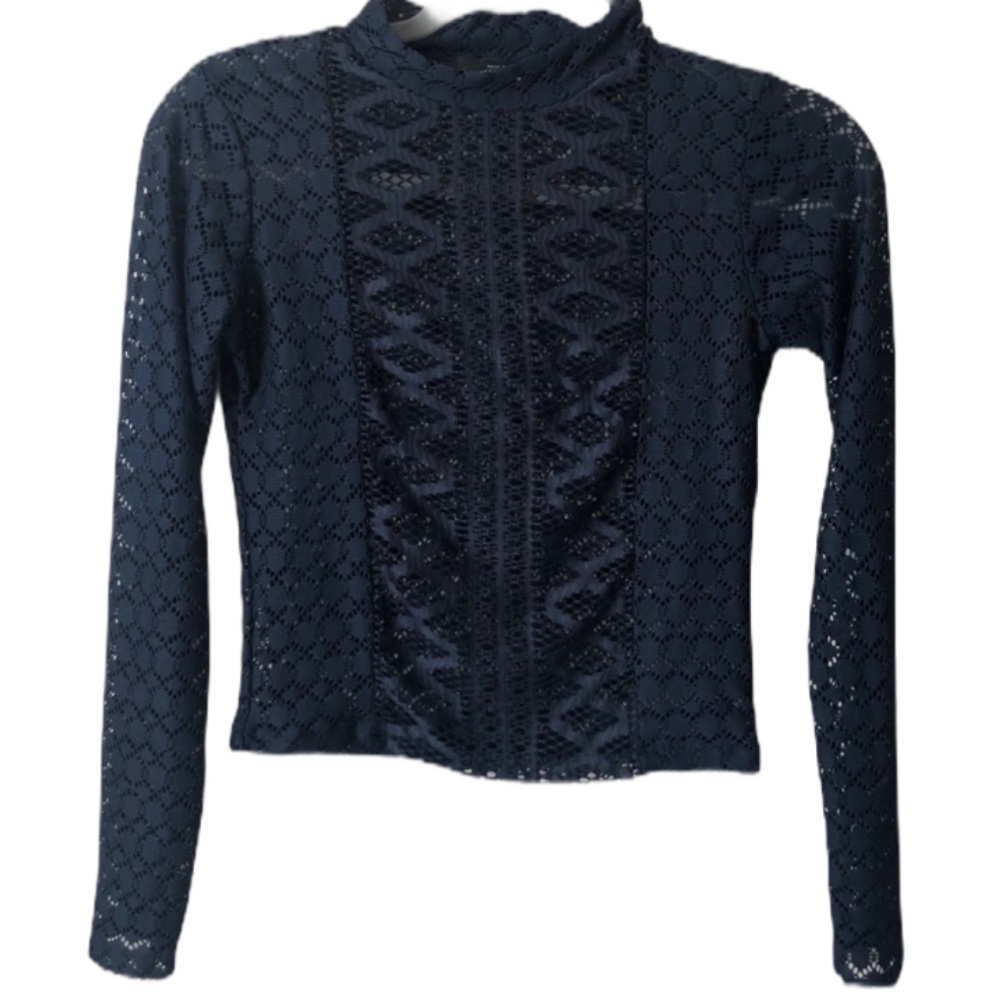 Zara long sleeve mesh crop top